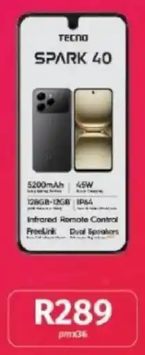Vodacom Tecno Spark 40 offer