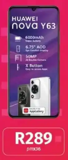 Vodacom Huawei Nova Y63 offer