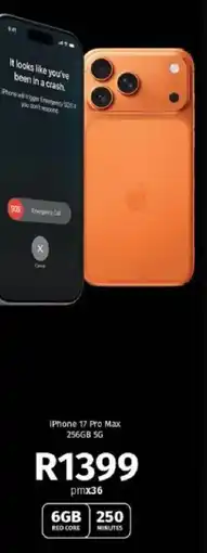 Vodacom iPhone 17 Pro Max 256GB 5G offer