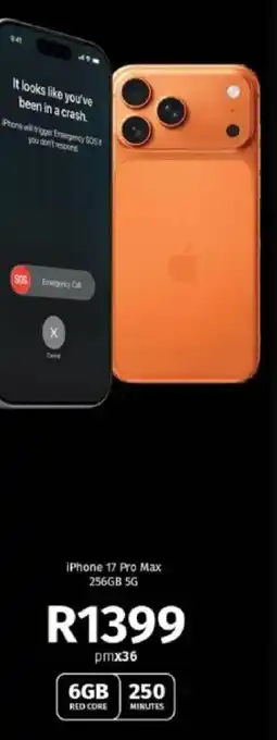 Vodacom iPhone 17 Pro Max 256GB 5G offer