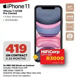 HiFi Corp iPhone 11 64GB Pre Owned offer