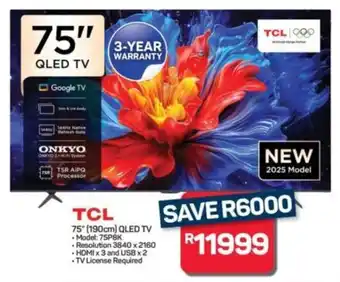 Pick n Pay Hypermarket TCL 75" 190cm QLED TV offer
