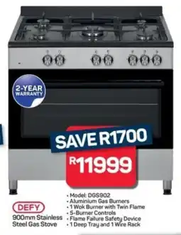 Pick n Pay Hypermarket Defy Stainless Steel Gas Stove offer
