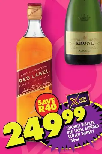 Shoprite Johnnie walker red label blended scotch whisky offer