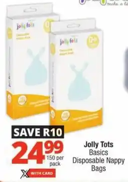 Checkers Jolly Tots Basics Disposable Nappy Bags offer