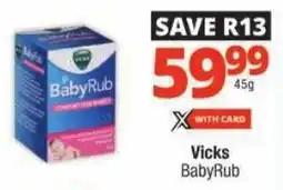 Checkers Vicks BabyRub offer