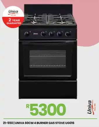 Fair Price Univa 60cm 4 burner gas stove offer