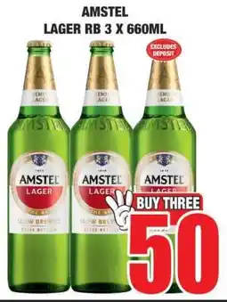 Boxer AMSTEL LAGER RB 3 X 660ML offer