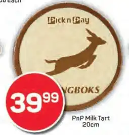 Pick n Pay PnP Milk Tart 20cm offer