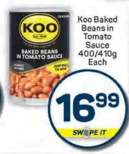 Pick n Pay Koo Baked Beans in Tomato Sauce 400/410g Each offer