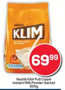 Pick n Pay Nestlé Klim Full Cream Instant Milk Powder Sachet 500g offer