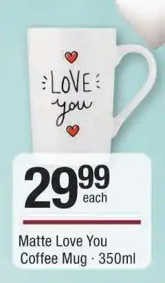Checkers Matte Love You Coffee Mug offer