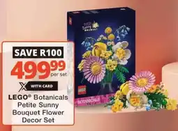 Checkers LEGO Botanicals Petite Sunny Bouquet Flower Decor Set offer