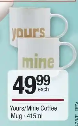 Checkers Yours/Mine Coffee Mug offer