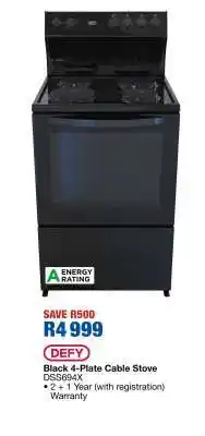 OK Furniture Black 4-Plate Cable Stove offer