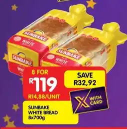 Shoprite SUNBAKE WHITE BREAD 8x700g offer