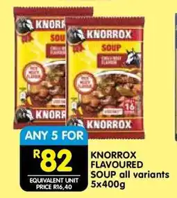 Shoprite KNORROX FLAVOURED SOUP all variants 5x400g offer