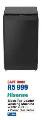 OK Furniture Hisense Black Top-Loader Washing Machine offer
