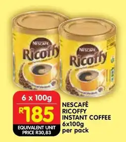 Shoprite NESCAFÉ RICOFFY INSTANT COFFEE 6x100g per pack offer