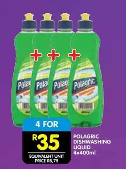Shoprite POLAGRIC DISHWASHING LIQUID 4x400ml offer