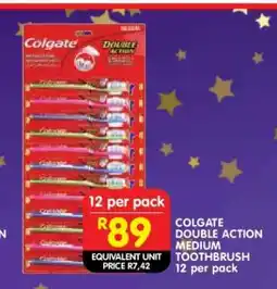 Shoprite COLGATE DOUBLE ACTION MEDIUM TOOTHBRUSH 12 per pack offer