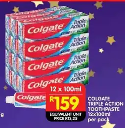 Shoprite COLGATE TRIPLE ACTION TOOTHPASTE 12x100ml per pack offer