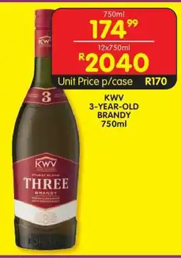 Shoprite KWV 3-Year Old Brandy 750ml offer