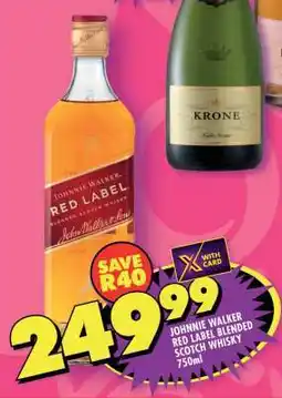 Shoprite Johnnie Walker Red Label Blended Scotch Whisky 750ml offer