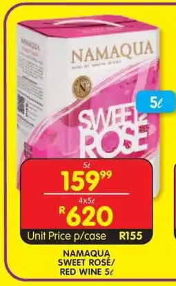 Shoprite NAMAQUA SWEET ROSÉ/RED WINE 5ℓ offer