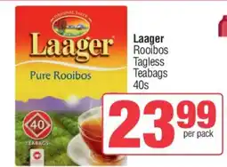 Spar Laager Rooibos Tagless Teabags 40s offer