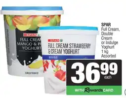 Spar SPAR Full Cream, Double Cream or Indulge Yoghurt offer