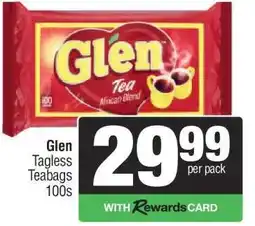 Spar Glen Tagless Teabags 100s offer