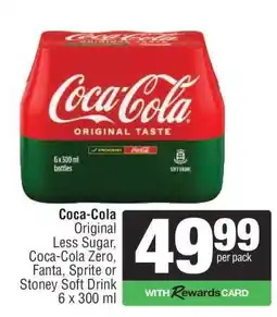 Spar Coca-Cola Original Less Sugar, Coca-Cola Zero, Fanta, Sprite or Stoney Soft Drink offer