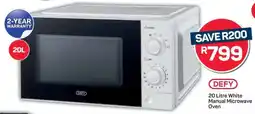 Pick n Pay DEFY 20 Litre White Manual Microwave Oven offer