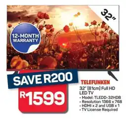 Pick n Pay Hypermarket TELEFUNKEN 32 Full HD LED TV offer