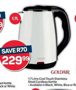 Pick n Pay 1.7 Litre Cool Touch Stainless Steel Cordless Kettle offer