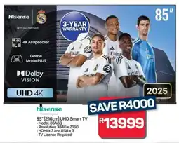 Pick n Pay Hypermarket Hisense 85 UHD Smart TV offer