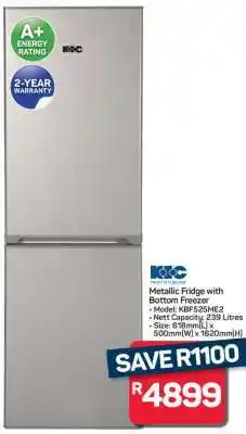 Pick n Pay Hypermarket Metallic Fridge with Bottom Freezer offer
