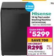 Game Hisense 14Kg Top Loader Washing Machine WT3K1423UB 850024081 offer