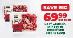 Food Lover's Market Beef Goulash, Stir-Fry or Tenderised Steaks offer