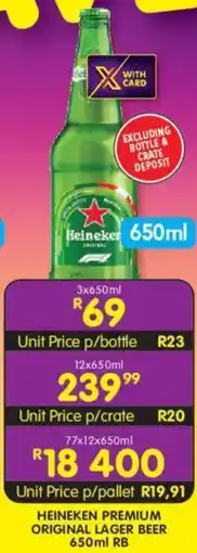 Shoprite Liquor Heineken premium original lager beer rb offer