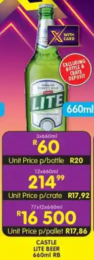 Shoprite Liquor Castle lite beer rb offer
