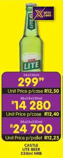 Shoprite Liquor Castle lite beer nrb offer