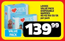 Usave Lovies value pack disposable nappies offer