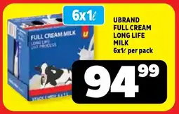 Usave Ubrand full cream long life milk offer