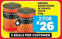 Usave Ubrand baked beans in tomato sauce offer