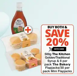 Checkers The Kitchen Golden/ Traditional Syrup & The Bakery Flapjacks/ Mini Flapjacks offer