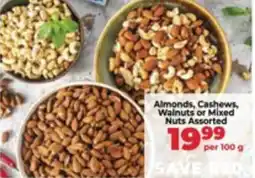 Food Lover's Market Almonds, Cashews, Walnuts or Mixed Nuts Assorted offer
