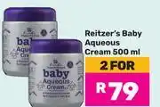 Game Reitzer's Baby Aqueous Cream-For 2 x 500ml offer