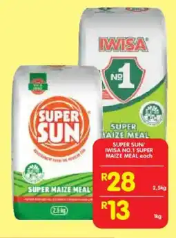 Shoprite Super sun/ iwisa no.1 super maize meal offer